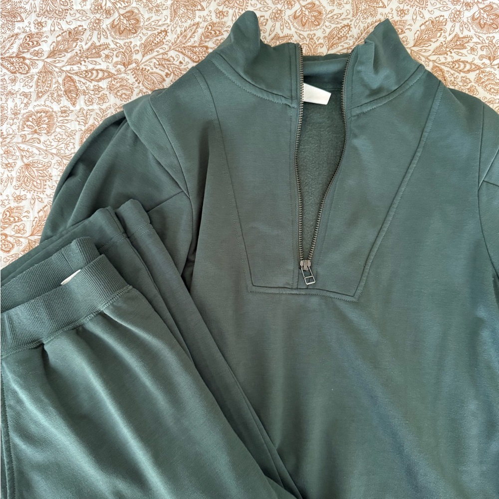 Good Hart Matilda Jane Scottsdale Green Quarter-Zip Pullover Pants Set